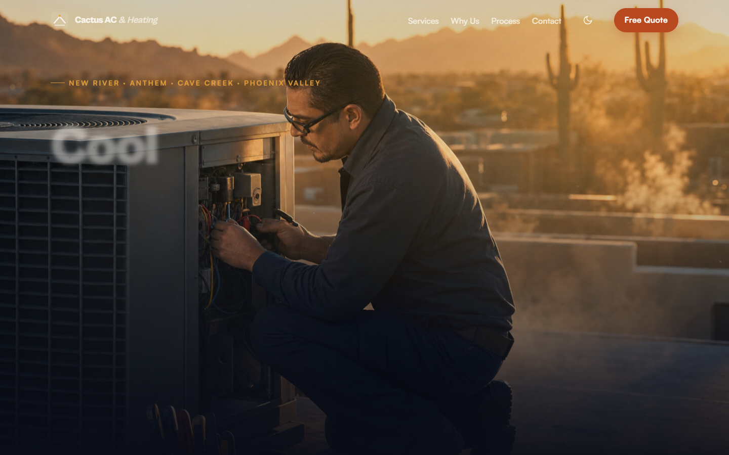 Cactus AC & Heating website screenshot